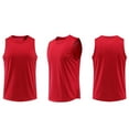 thumbnail image 3 of LNWUY Men's Big and Tall Sleeveless UPF 50+ Swim Shirts Quick Dry Workout Tank Top UV Protection Running Gym Muscle T Shirts Red S, 3 of 5