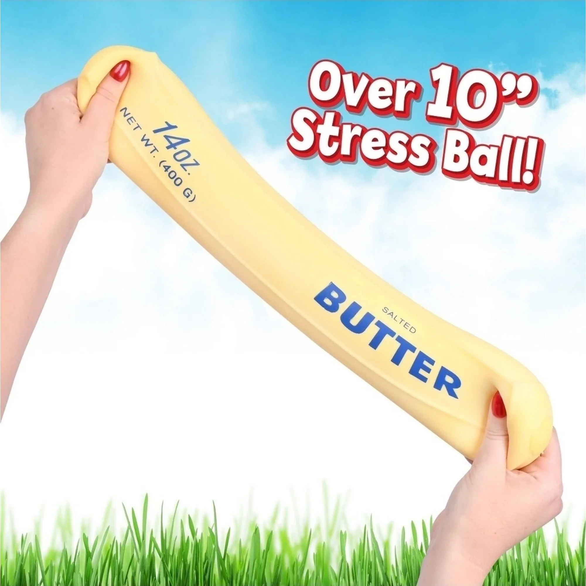 NEW Jumbo Butter Stick Squishy Toys - 14oz Slow Rising Squeeze Stress Ball Fidget for Stress Relief & Anxiety Relaxation