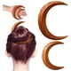 thumbnail image 1 of Horquilla para el pelo con forma de medialuna inspirada en la luna etérea: una horquilla de madera hecha a mano para un look atemporal, 1 of 6