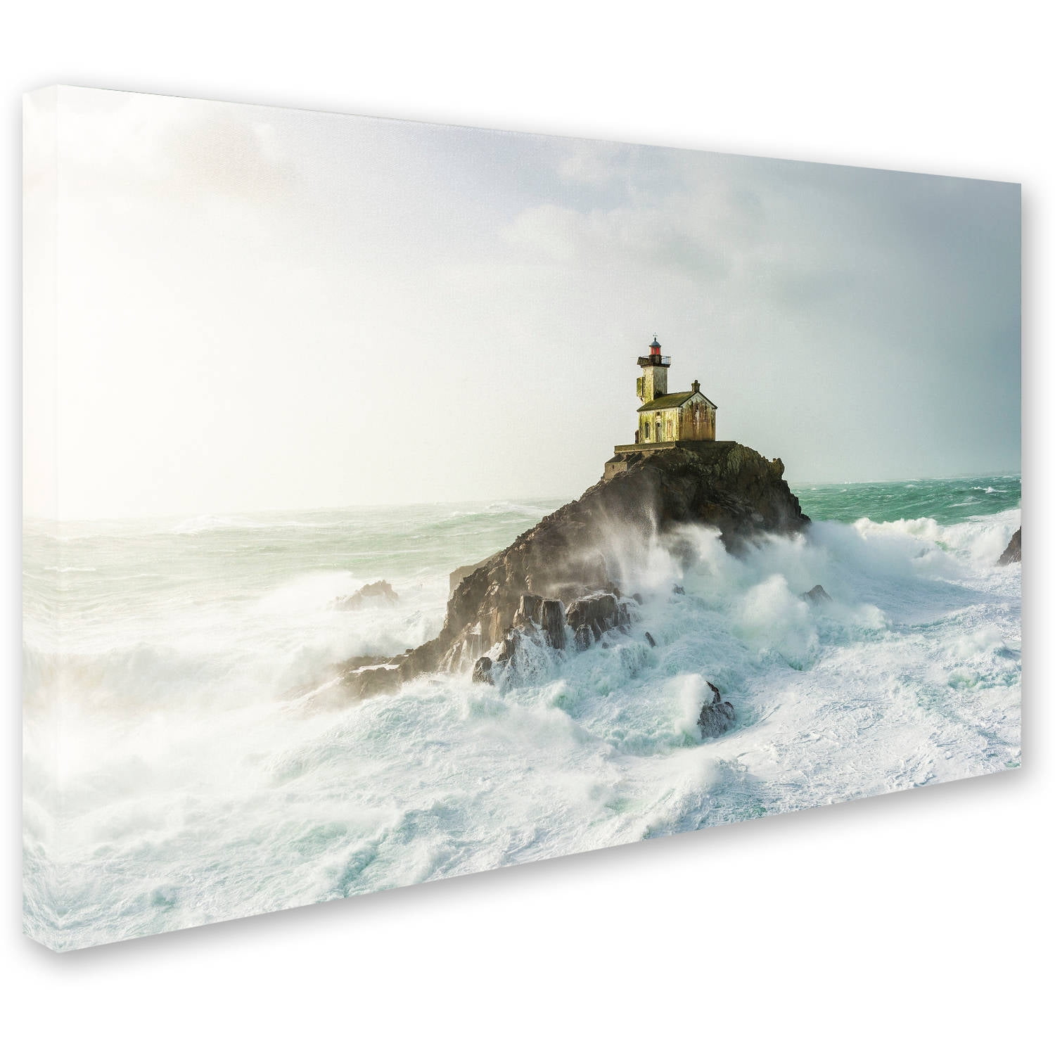 Trademark Fine Art "Haunted Lighthouse in the Storm" Canvas Art by Mathieu Rivrin