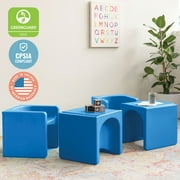 ECR4Kids Tri-Me 3-In-1 Multipurpose Outdoor Cube Chair, Children's Furniture, Blue