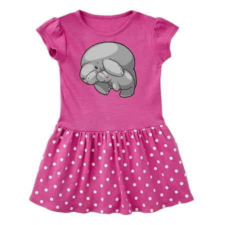 

Inktastic Cute Manatee Family Gift Toddler Girl Dress