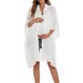 thumbnail image 6 of Miluxas Bathing Suit Cover Ups for Pregnant Women Bikini Cover Up Beach Shirt Tunic Dress White Free Size, 6 of 6