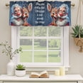 thumbnail image 2 of Santa Claus Elk Curtain Valances for Windows, Kitchen Valance Window Treatments Panel 2 Pack, Xmas Snowflakes Deer Winter Blue Rod Pocket Short Curtains for Bathroom Bedroom 60 x 18 Inch, 2 of 8