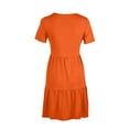 thumbnail image 6 of Penkiiy Women's Summer Casual Short Sleeve T Shirt Dress Tiered Swing Mini Dresses with Pockets L Orange, 6 of 7