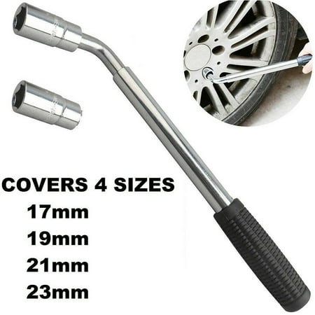 23 Mm Socket - 17 19 21 & 23mm Extendable Wheel Brace Wrench Telescopic Car Van Socket Tyre Nut