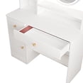 thumbnail image 2 of Tocador con espejo con lámpara y cajones, moderno tocador de maquillaje blanco para dormitorio, escritorio con cajones con espejo redondo, luz LED y puerta de dormitorio, 2 of 3