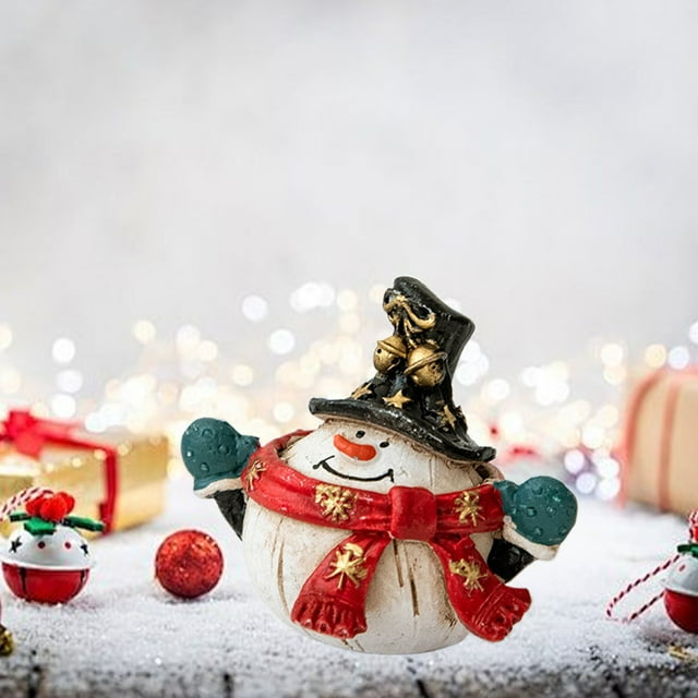 Figuras de Resina para Mesa de Muñeco de Nieve Navideño, 6 Cm, Color Blanco, para Centro de Mesa | Decoración Navideña Festiva para La Repisa de La Chimenea, Arreglos Festivos para El Hogar