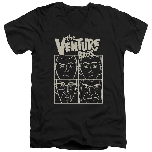 The Venture Bros Venture S/S Adult V-Neck 30/1 T-Shirt Black