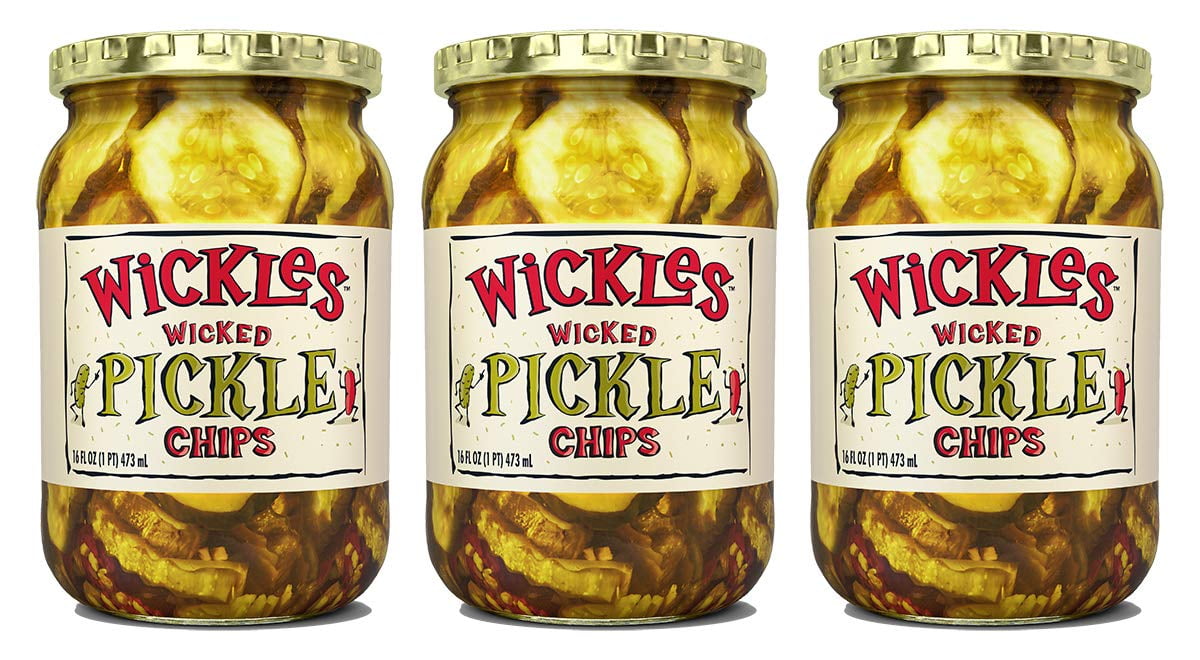 Wickles Wicked Pickle Chips, 16 oz (Pack 3)