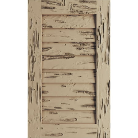 

Ekena Millwork 14 W x 48 H Timberthane Pecky Cypress Vertical Faux Wood Non-Functional Gable Vent Primed Tan