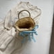 thumbnail image 2 of Bolsos Tejidos para Mujer Bolso Mano Tejido Paja Con Lazo en La Playa (Beige) Azul, 2 of 6