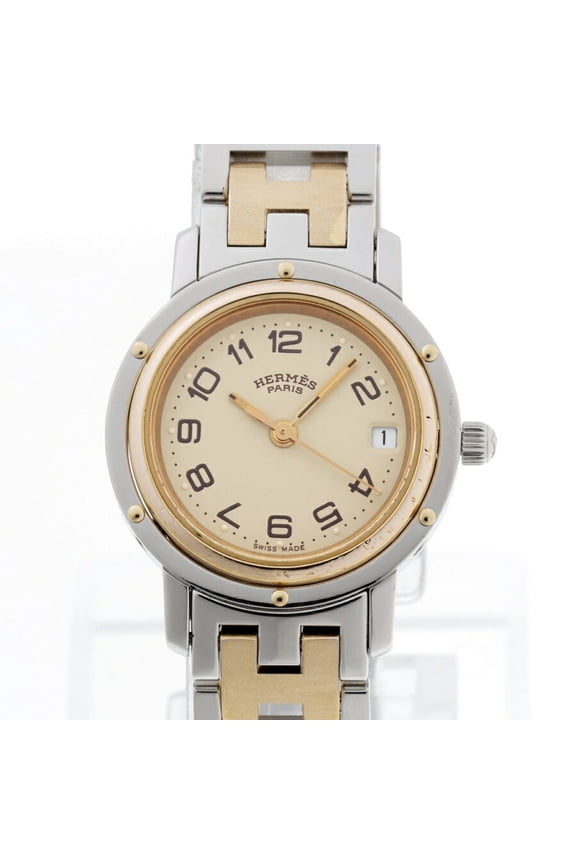 Pre-Owned Hermes Clipper CL3.240.130.3-22 Beige Quartz Watch