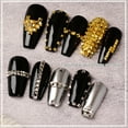 thumbnail image 4 of opvise 200Pcs/Set Nail Rivet Glitter 3D Effect Non-Fading Metal Rivet Art Decoration Street Punk Charm for Manicure, 4 of 8