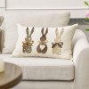 Fundas de cojín lumbar de Pascua (30 x 42 cm) con el mensaje religioso de primavera "Ha resucitado". Fundas de cojín decorativas de lino para sofá y hogar.
