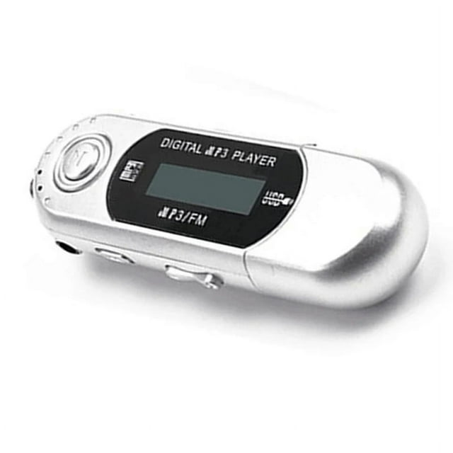 Mini Lecteur MP3 USB 2.0 Petite Clé USB Lecteur de Musique LCD Multilingue avec Prise Audio 3.5mm Arrêt Automatique(A)