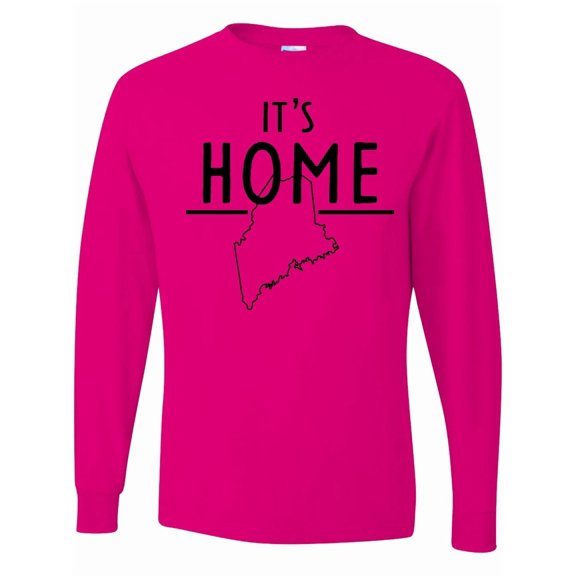 Inktastic It's Home Maine State Outline Long Sleeve T-Shirt