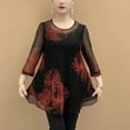 thumbnail image 6 of Women's Fashion Mesh T-shirt 3/4 Sleeves Elegant Blouse, 6 of 7