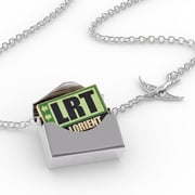 Locket Necklace Airportcode LRT Lorient in a silver Envelope Neonblond