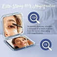 thumbnail image 5 of MIRRORVANA Small Compact 15X Magnifying Mirror for Travel - Handheld, Foldable & Lightweight - Mini Pocket-Sized Magnified Mirror for Purse - Square 3.3” x 3.3”, 5 of 6