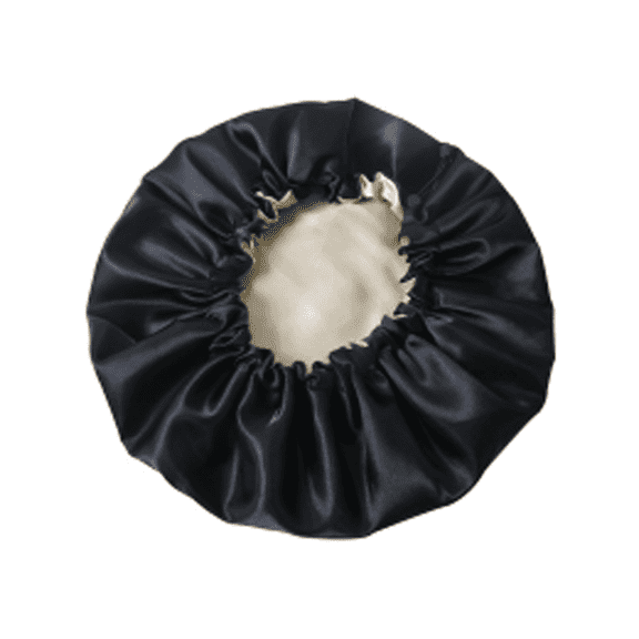 TELOLY Shower Cap,Large Shower Cap with Double-Layer Protection,Adjustable Shower Cap Reusable Waterproof,Black