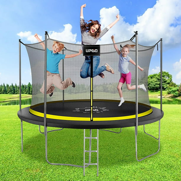UPGO 12 FT Trampoline - Trampoline for Family Weight Capacity,Outdoor Trampoline with Safety Enclosure Gift for Kids - Walmart.com