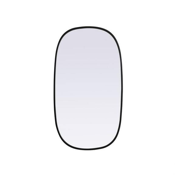 Elegant Decor Metal Frame Oval Mirror 20x36 Inch in Black
