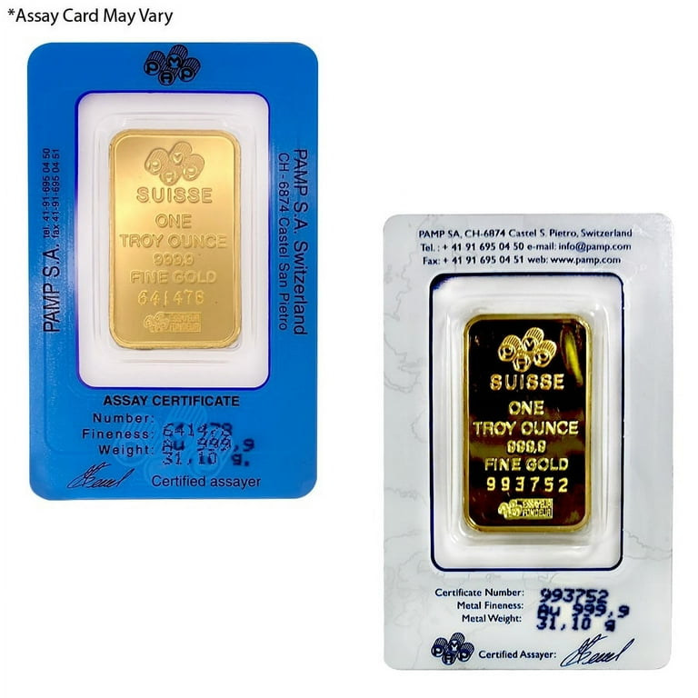 1 oz PAMP Suisse Lady Fortuna .9999 Fine Gold Bullion Bar
