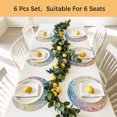 thumbnail image 5 of Blue Abstract Round Placemats Set of 8, Braided Polypropylene Place Mats, Orange Yellow Gradient Stone Brushwork Washable Table Mats for Kitchen Dinner Holiday Wedding Party Coffee Table Decor 15", 5 of 9