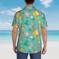 thumbnail image 4 of Logiee Happy Summer Print Mens Hawaiian Shirts,Loose-Fit Short Sleeve Button Down Tropical Aloha Beach Shirt,Summer Vacation Wedding Tops,Large, 4 of 7