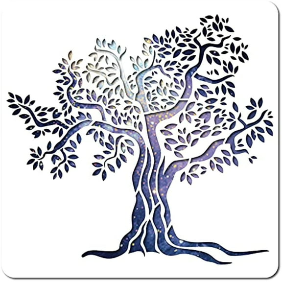 Tree of Life Stencil Template Large 11.8x11.8 Inch Reusable Sign Home Decor for Painting on Wood Wall Scrapbook Card Floor Drawing