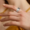 thumbnail image 2 of Rotating Gear Ring Stainless Steel Machinery Wind Designer Decompression Ring, 2 of 4