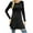Black, variant on Mikilon Womens Side Slit Long Shirts Round-Neck Long Sleeve Nipped Waist Slim Long Tops
