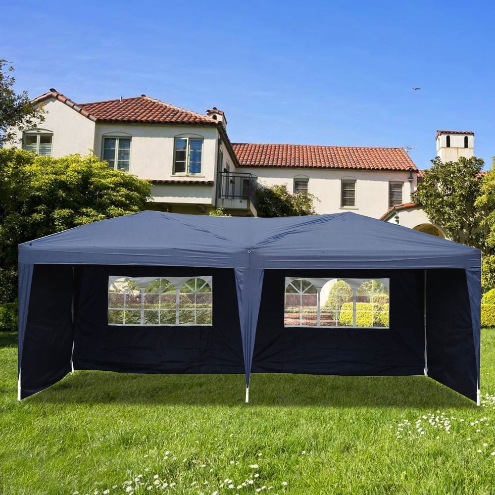 Kepooman 3 x 6m Canopy Party Tent, Outdoor Canopy, Instant Canopy with Two Windows & Spiral Tubes, Waterproof Camping Canopy for Party/ Exhibition/ Picnic, Blue Kepooman 3 x 6m Canopy Party Tent, Outdoor Canopy, Instant Canopy with Two Windows & Spiral Tubes, Waterproof Camping Canopy for Party/ Exhibition/ Picnic, Blue