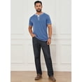 thumbnail image 2 of DARING DIVA Men's Henley V-Neck Colorblock Button Down Short Sleeve T-Shirt S Blue, 2 of 7