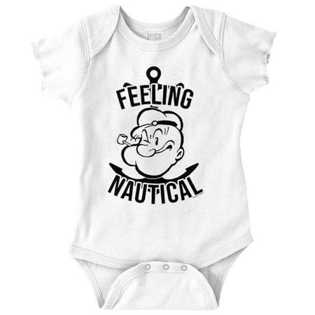

Popeye The Sailor Feeling Nautical Romper Boys or Girls Infant Baby Brisco Brands 18M