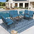 thumbnail image 5 of SUNCROWN 5-Piece Patio Furniture Set Outdoor Metal Conversation Set, Peacock Blue, 5 of 10