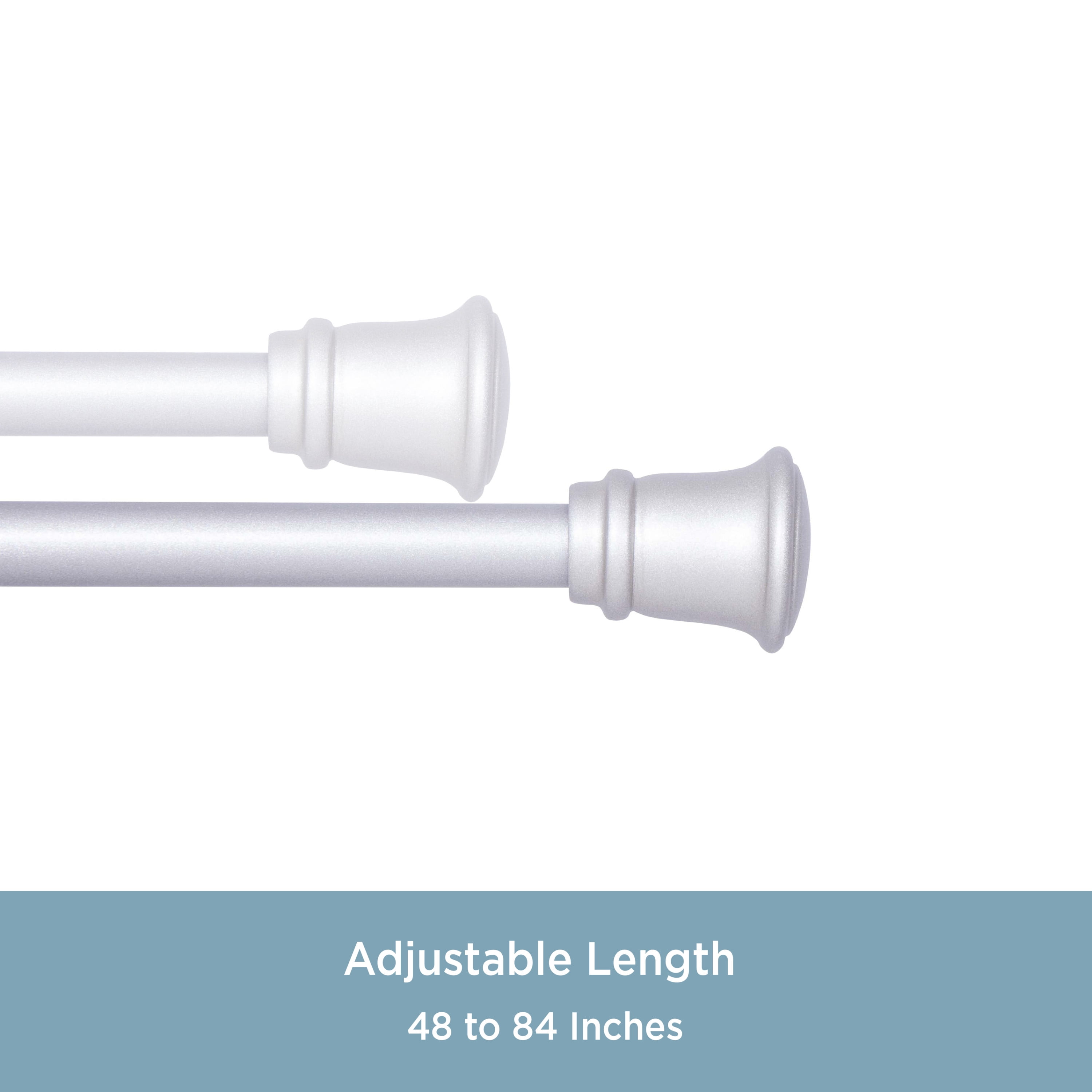Trumpet 84-120 in. Decorative Curtain Rod & Holdback Set, 5/8 in. Diameter