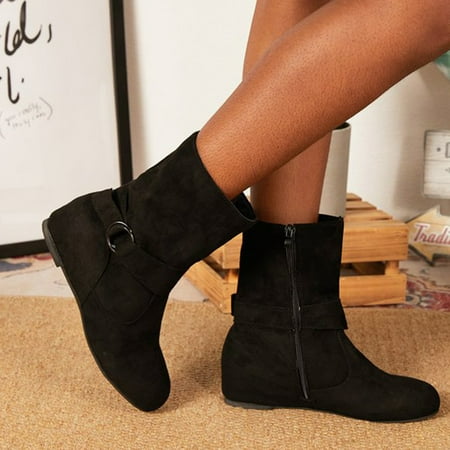 OKBOP Low Heels Shoes-Winter Christmas Non Slip Shoes for Women Fashion Women S Over-The-Knee Boots Warm Zipper Dress Womens Boots Clearance