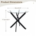 thumbnail image 4 of Atumcto 35.5" Round Glass Dining Table, Modern Kitchen Table with Black Metal Legs for Small Spaces, Clear/Black, 4 of 10