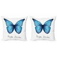 thumbnail image 1 of Ambesonne Butterfly Throw Pillow Cover 2 Pack, Abstract Butterfly, 24", Pale Blue Indigo, 1 of 2