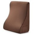 thumbnail image 1 of Costway Bed Wedge Pillow with 2 Side Pockets Support for Back Smooth Zipper Brown, 1 of 6