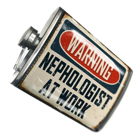 

NEONBLOND Flask Warning Nephologist At Work Vintage Fun Job Sign