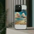 thumbnail image 3 of DistinctInk Hybrid (Acrylic / TPU) Clear Slim Fit Case for Apple iPhone 13 Pro (6.1" Screen) - "Tranquil Beach Serenade: A Watercolor Masterpiece", 3 of 8