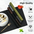 thumbnail image 4 of VCVCOO Black Placemats Set of 6 Washable Woven Vinyl Placemats, Easy to Clean Wipeable Plastic Dining Table Mats 12x18 inch, 4 of 10