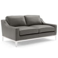 thumbnail image 3 of Modway Harness Stainless Steel & Leather Loveseat and Armchair Set in Gray, 3 of 6