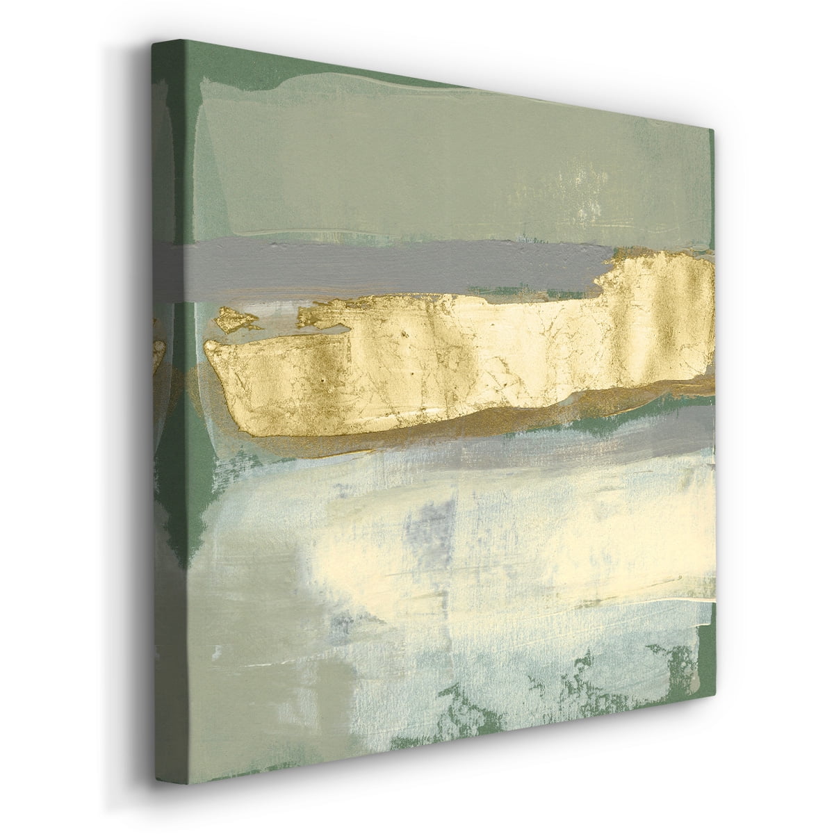 Wexford Home Sage & Gold Swipe VIII-Premium Gallery Wrapped Canvas, 24" x 24" - Ready to Hang