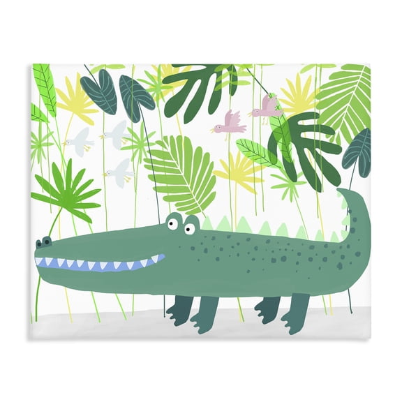 Stupell Industries Crocodile Jungle & Leaves Canvas Wall Art, design by Carla Daly