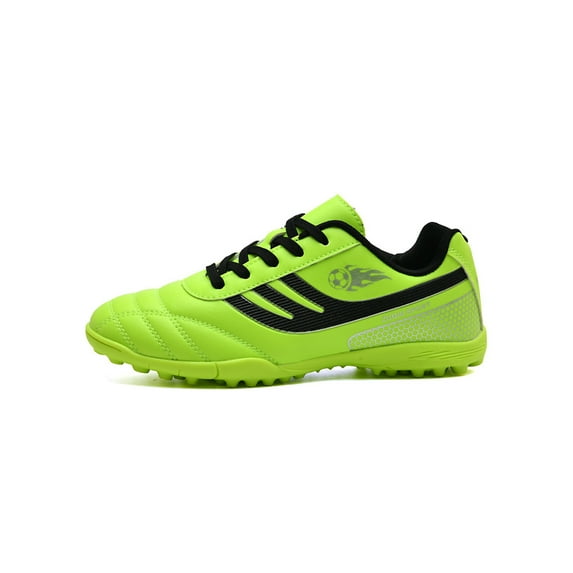 Rotosw Girls & Boys Soccer Cleats Round Toe Athletic Shoe Lace Up Sport Sneakers Non Slip Comfort Football Sneaker Training Breathable Green Broken 2Y