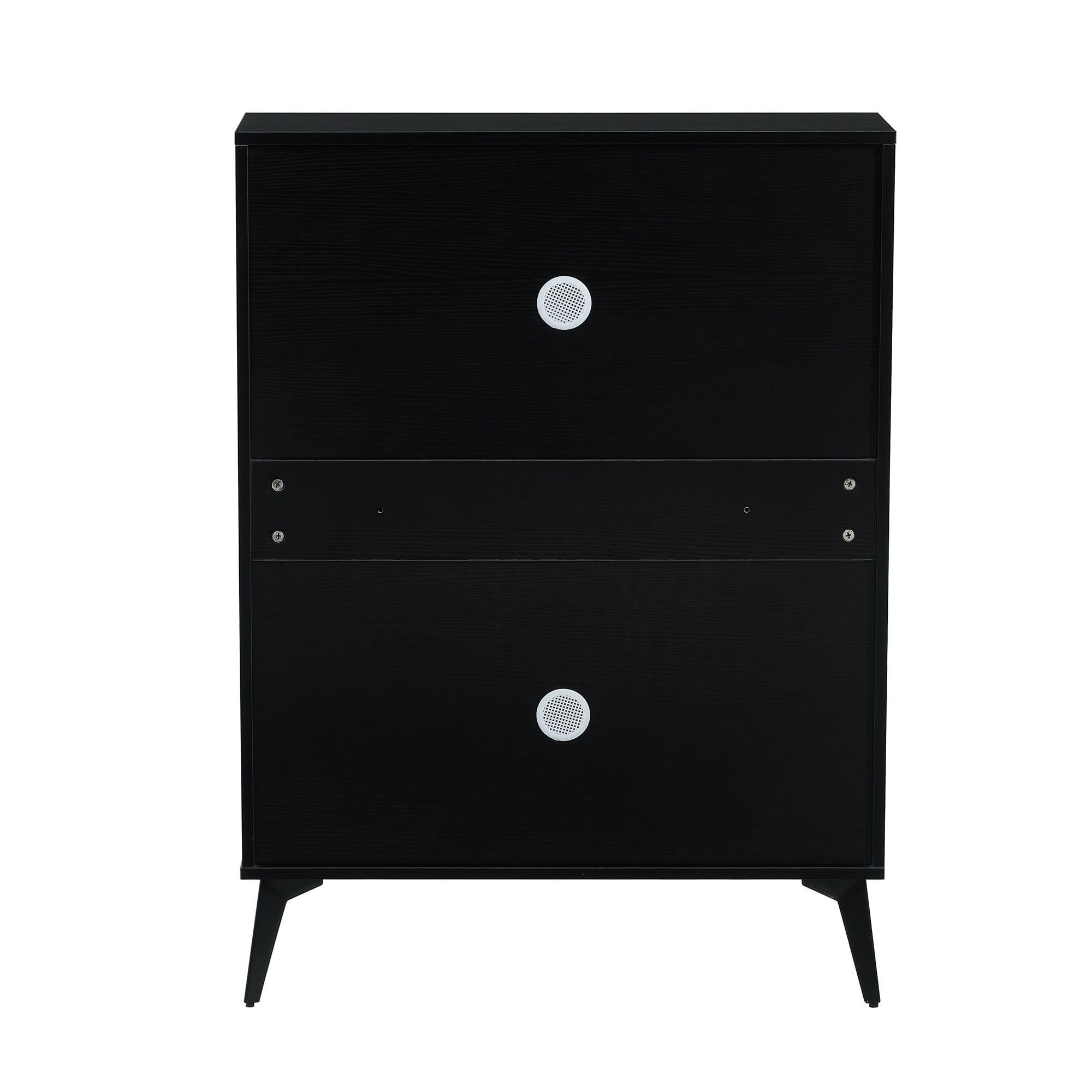 Kadyn 43.30"H Black Shoe Storage Cabinet, Freestanding Shoe Rack Shoe Cupboard Organizer for Entryway with Metal Leg